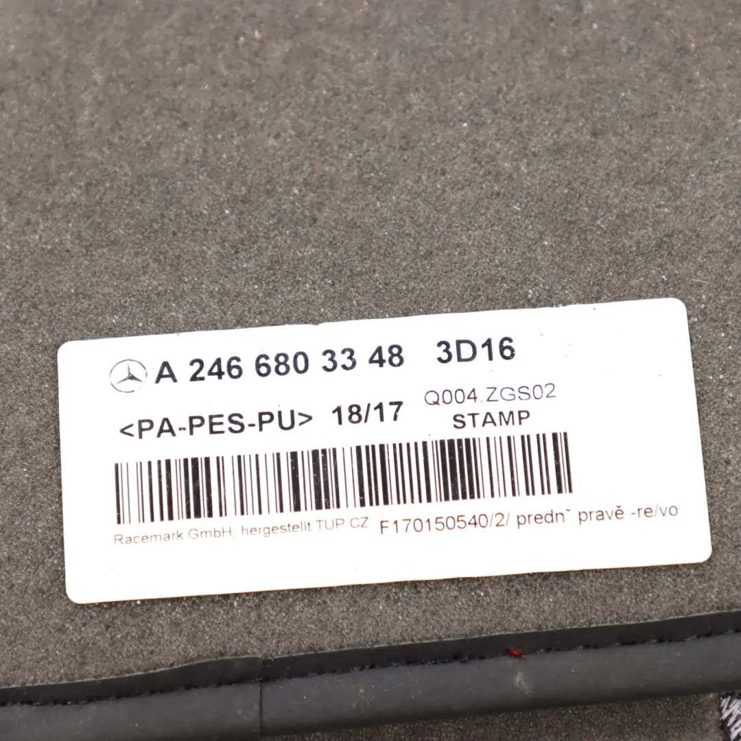 Floor Mats Set Interior Front Rear Floor Cover Black to Mercedes W246 with Part number A2466803348 Mercedes W246 Floor Mats Set Interior Front Rear Floor Cover Black - SKU rhd-A2466803348-1 - Part number A2466803348
