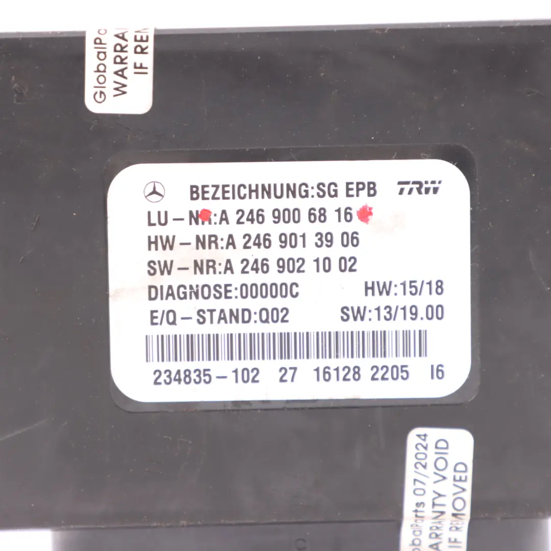 Mercedes W176 W231 W246 Moduł Hamulca Ręcznego - SKU A2469006816 - Numer Części A2469006816