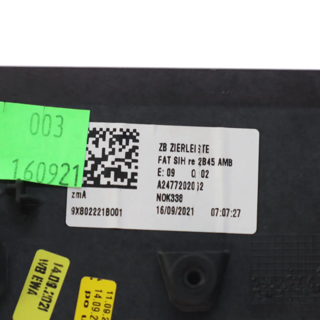 Panneau garniture carte porte avant droite Alu pour Mercedes EQA H243 à propos du numéro de pièce A2477202002 Mercedes EQA H243 Panneau garniture carte porte avant droite Alu - SKU A2477202002 - Numéro de pièce A2477202002
