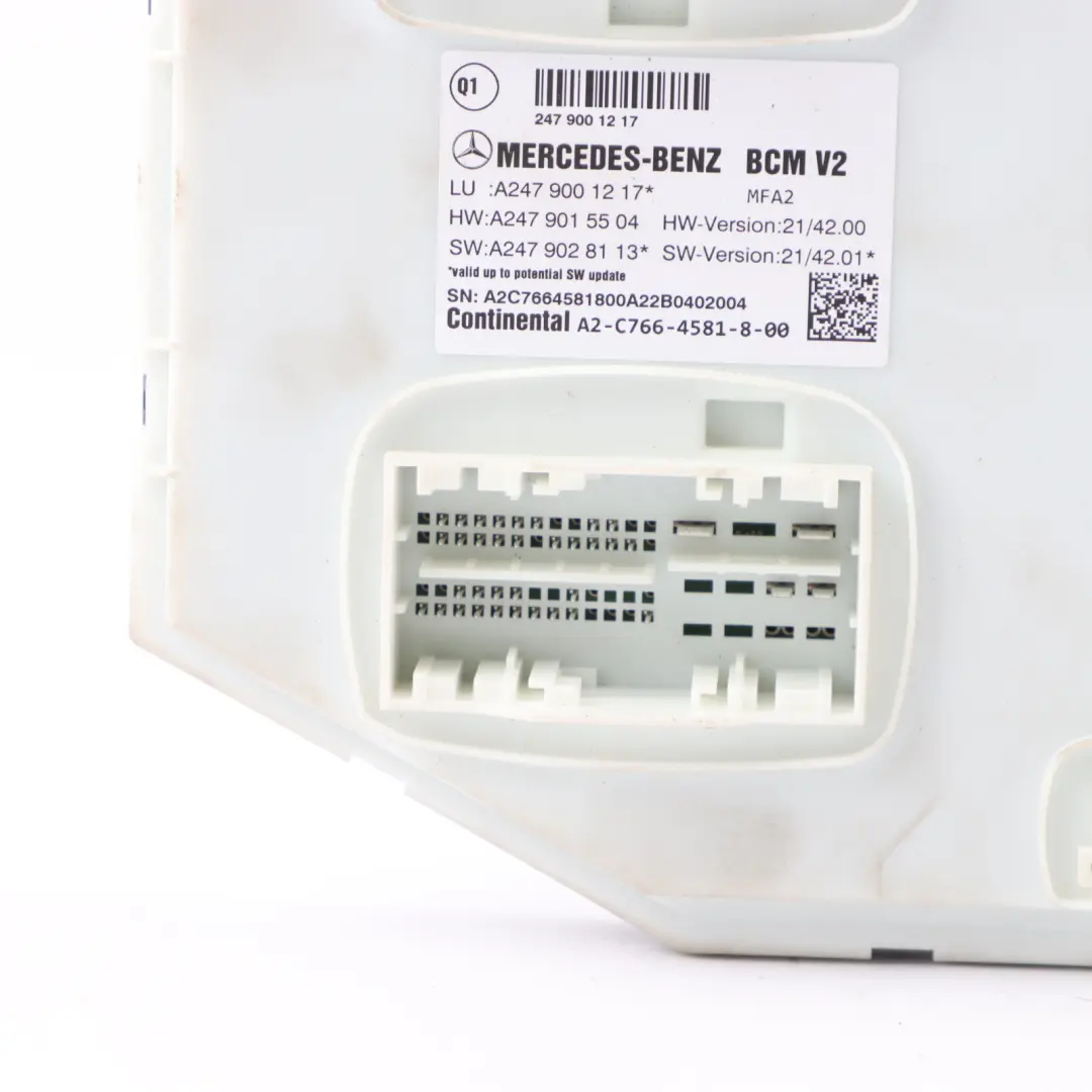 Body Control Module Mercedes C118 W177 W247 BCM V2 Unit ECU B to with Part number A2479001217 Body Control Module Mercedes C118 W177 W247 BCM V2 Unit ECU B - SKU A2479001217 - Part number A2479001217