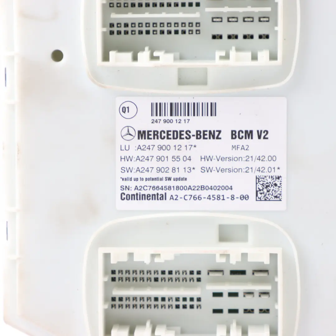 Body Control Module Mercedes C118 W177 W247 BCM V2 Unit ECU B to with Part number A2479001217 Body Control Module Mercedes C118 W177 W247 BCM V2 Unit ECU B - SKU A2479001217 - Part number A2479001217
