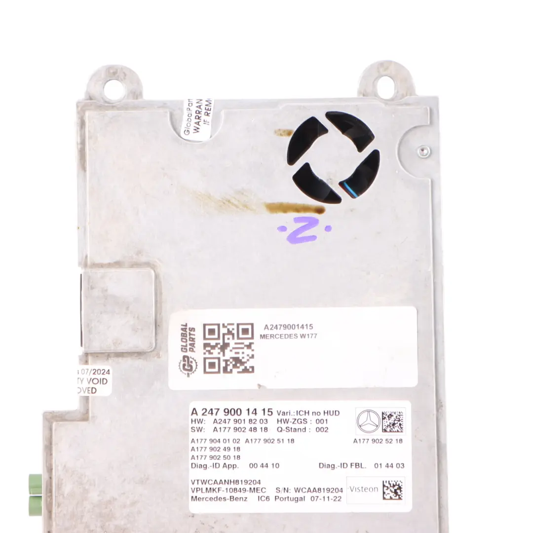 Module du tableau de bord Mercedes C118 W167 W177 W247 - SKU A2479001415 - Numéro de pièce A2479001415