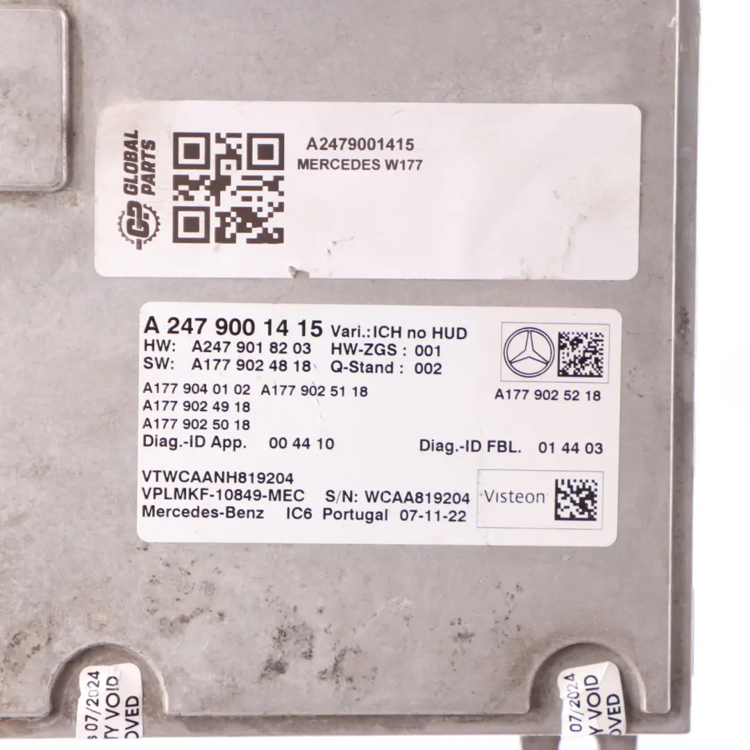 Module du tableau de bord Mercedes C118 W167 W177 W247 - SKU A2479001415 - Numéro de pièce A2479001415