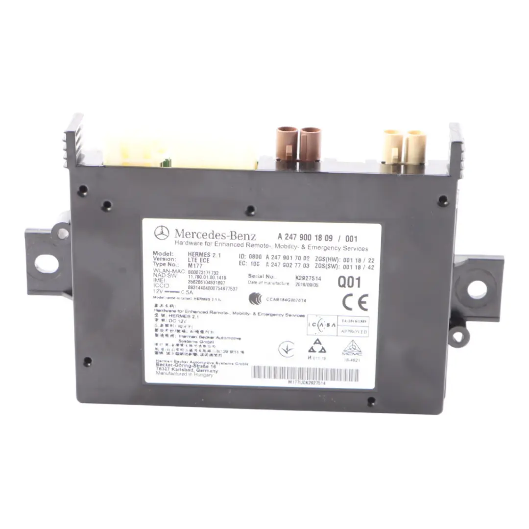 Radio Control Head Unit Module Mercedes W177 - SKU A2479001809 - Part number A2479001809
