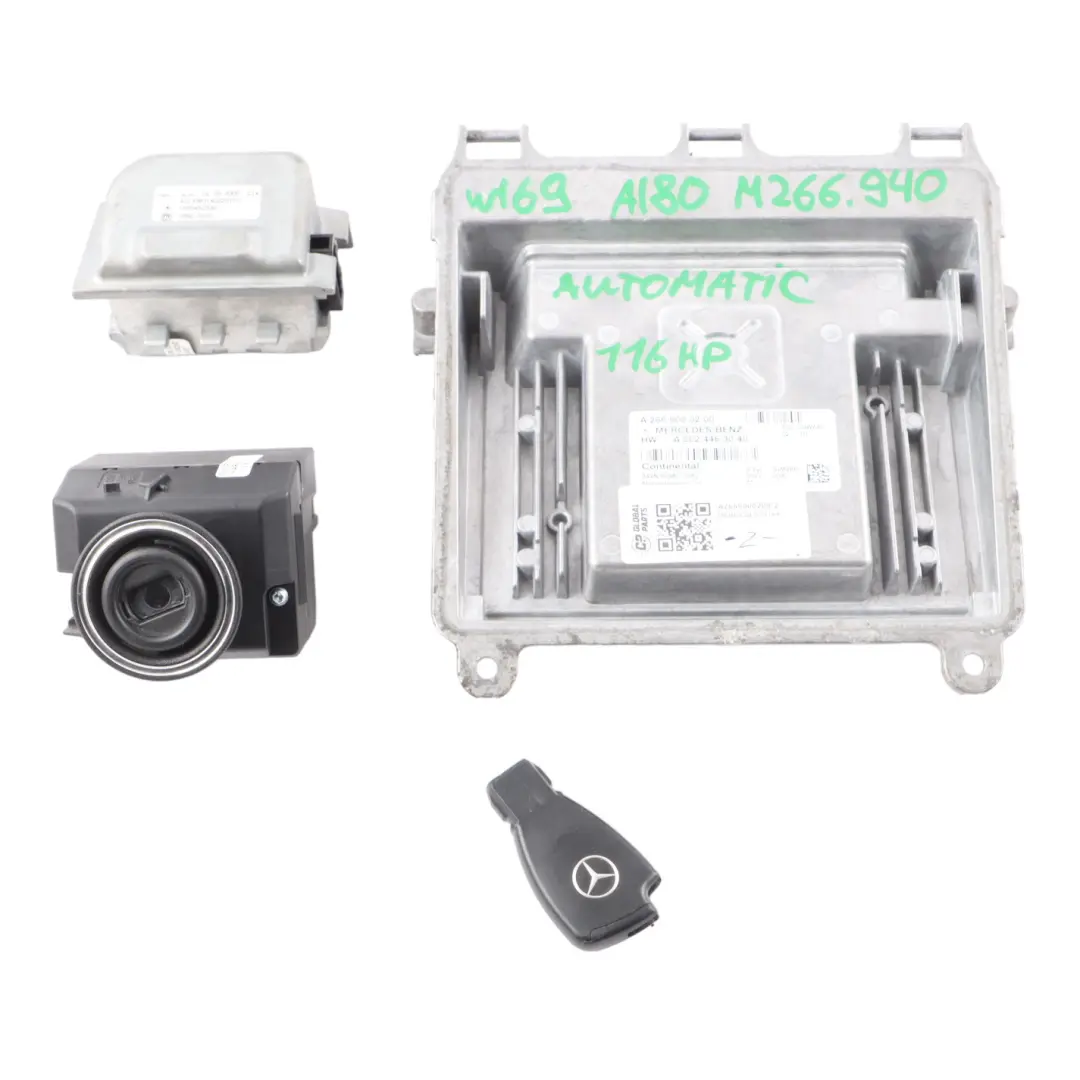 A180 266.940 Engine Control ECU Kit Key Lock Automatic to Mercedes W169 with Part number A2669000200 Mercedes W169 A180 266.940 Engine Control ECU Kit Key Lock Automatic - SKU A2669000200-2 - Part number A2669000200