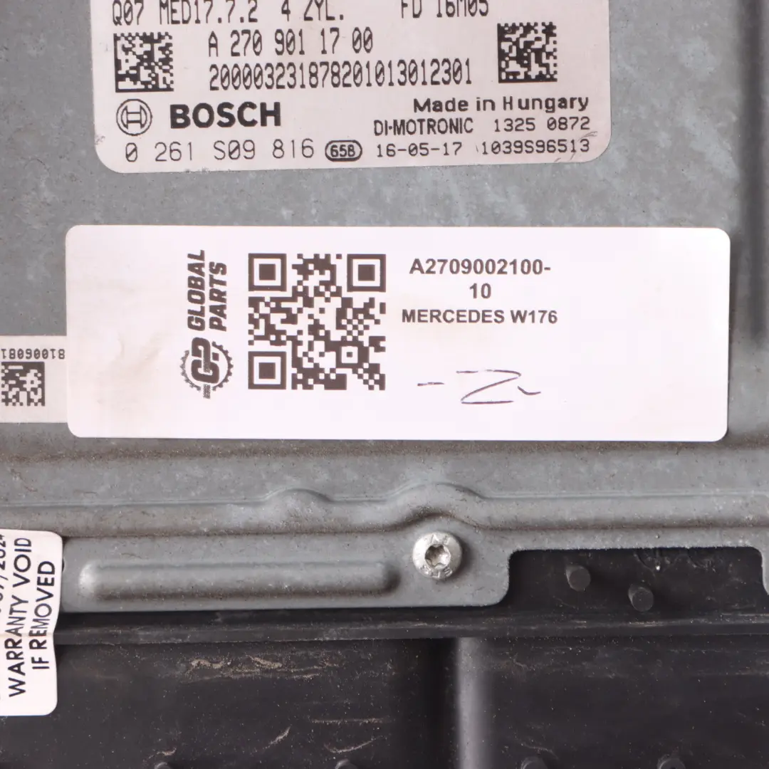 Mercedes C117 W176 45 AMG 133.980 Engine Control Unit ECU Automatic - SKU A2709002100-10 - Part number A2709002100