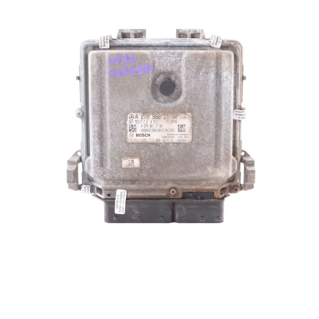 Mercedes W176 A250 M270.920 Engine Control Unit ECU Kit Manual - SKU A2709002100-11 - Part number A2709002100