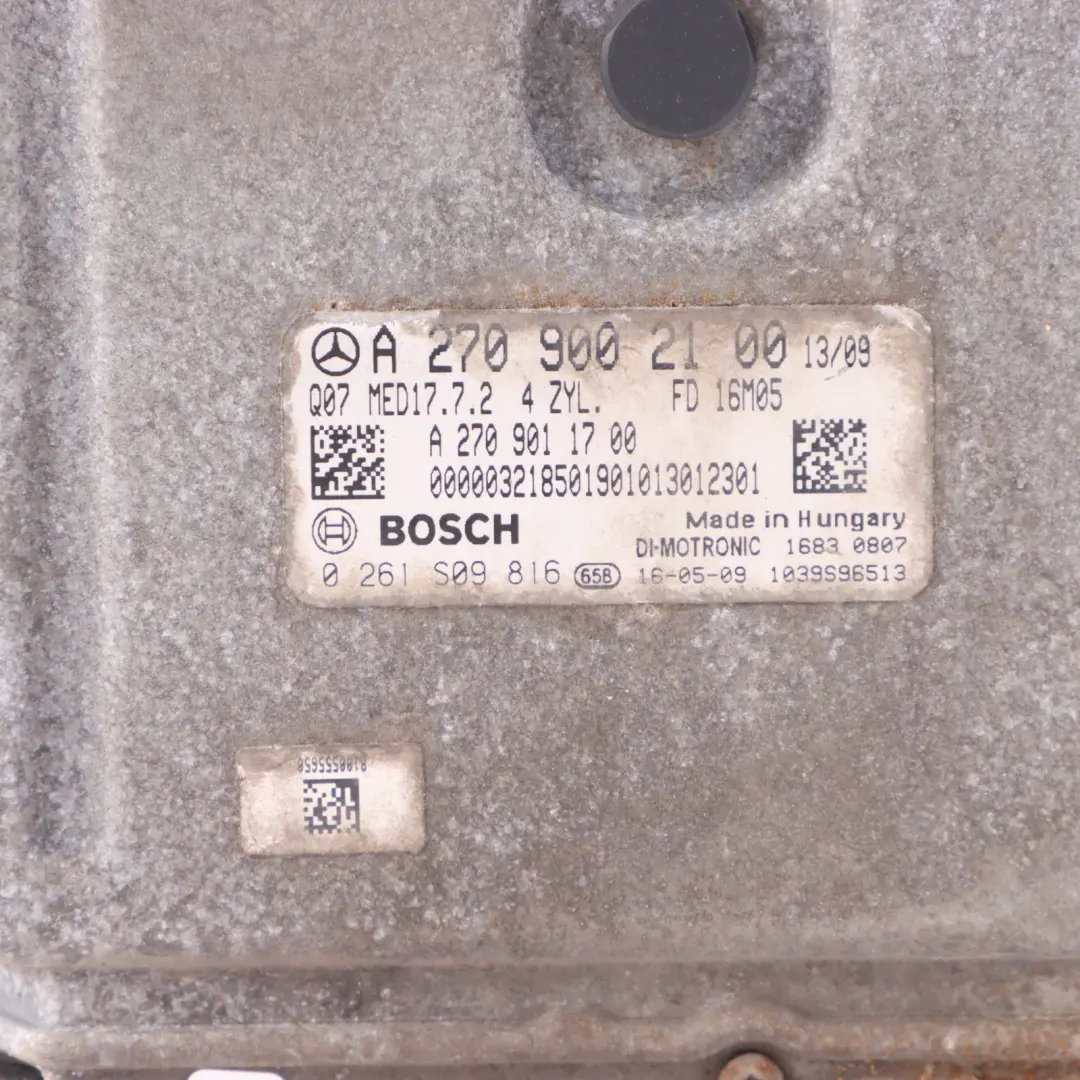 Mercedes W176 A250 M270.920 Engine Control Unit ECU Kit Manual - SKU A2709002100-11 - Part number A2709002100