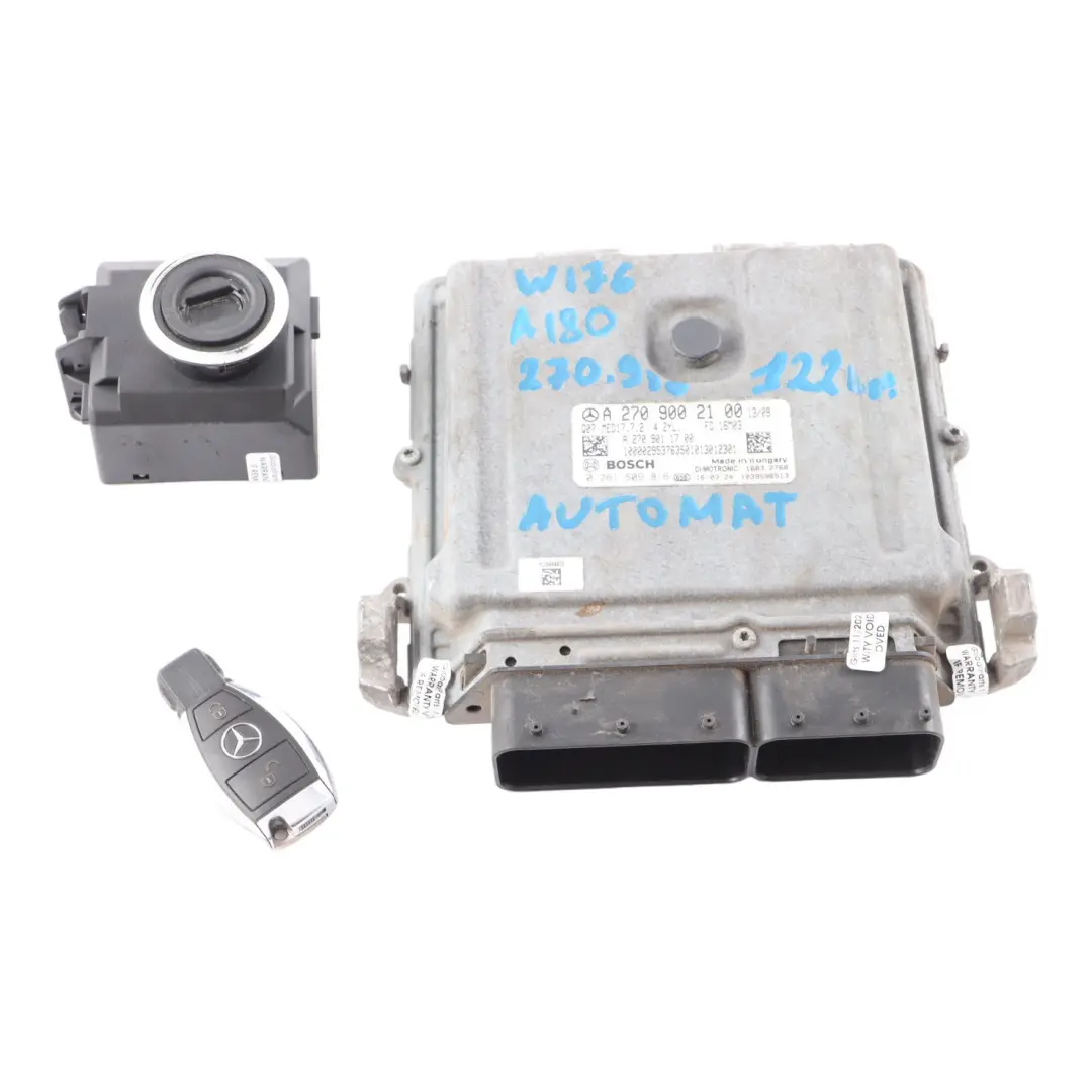 Mercedes W176 W246 A180 B180 270.910 122HP Engine ECU Kit Key Lock - SKU A2709002100-12 - Part number A2709002100