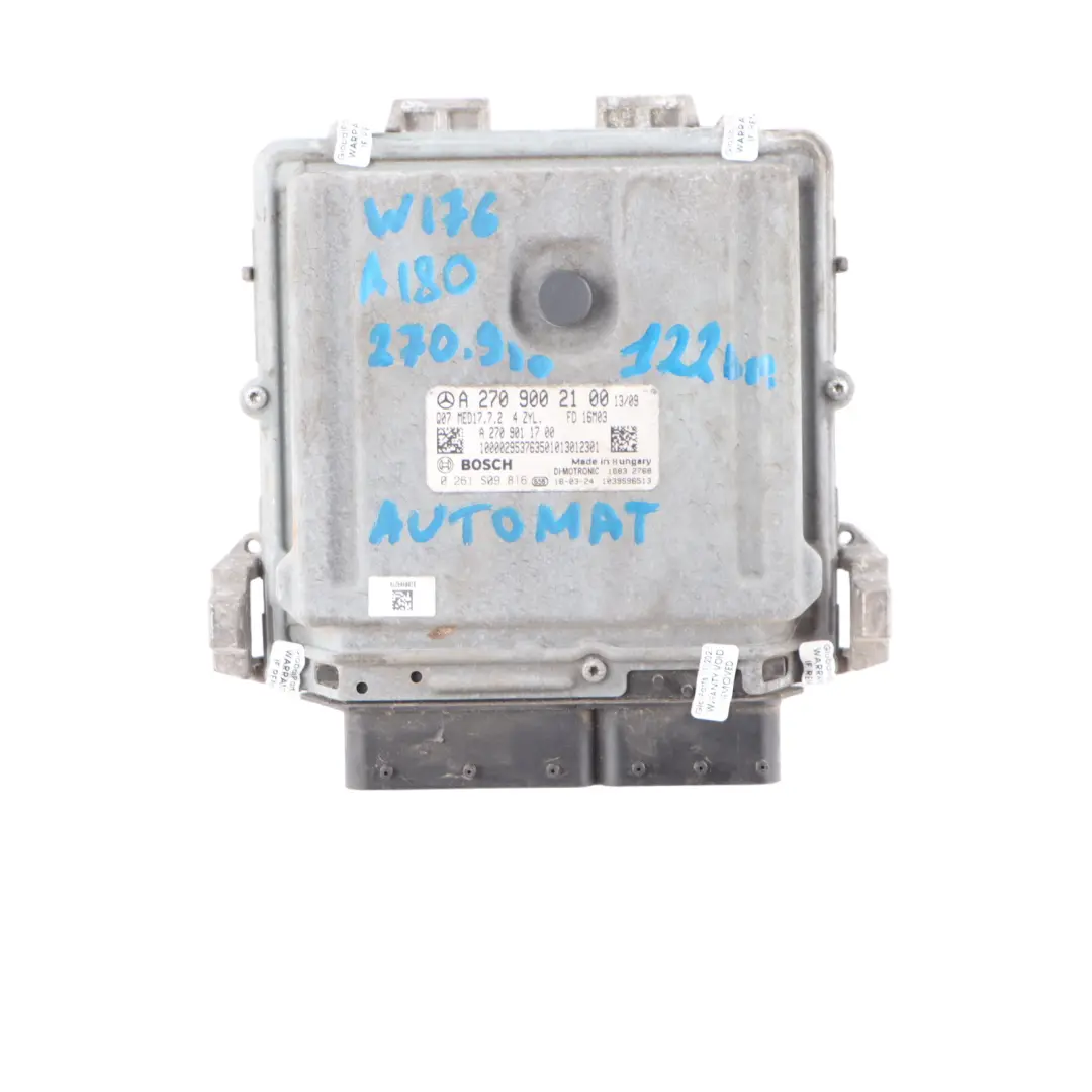 Mercedes W176 W246 A180 B180 270.910 122HP Engine ECU Kit Key Lock - SKU A2709002100-12 - Part number A2709002100