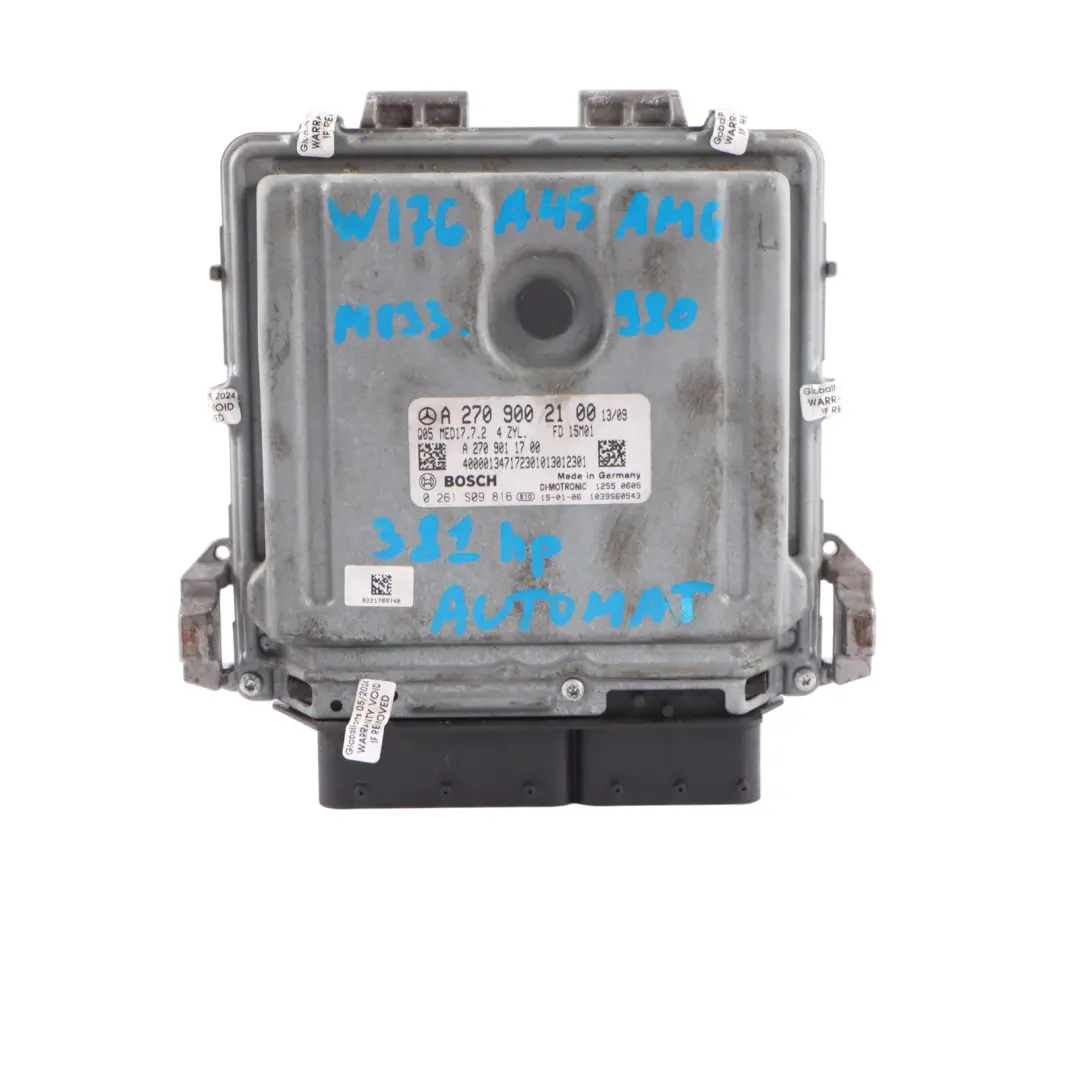 A45 AMG 133.980 381HP Engine Unit ECU Kit Key Lock to Mercedes W176 with Part number A2709002100 Mercedes W176 A45 AMG 133.980 381HP Engine Unit ECU Kit Key Lock - SKU A2709002100-2 - Part number A2709002100