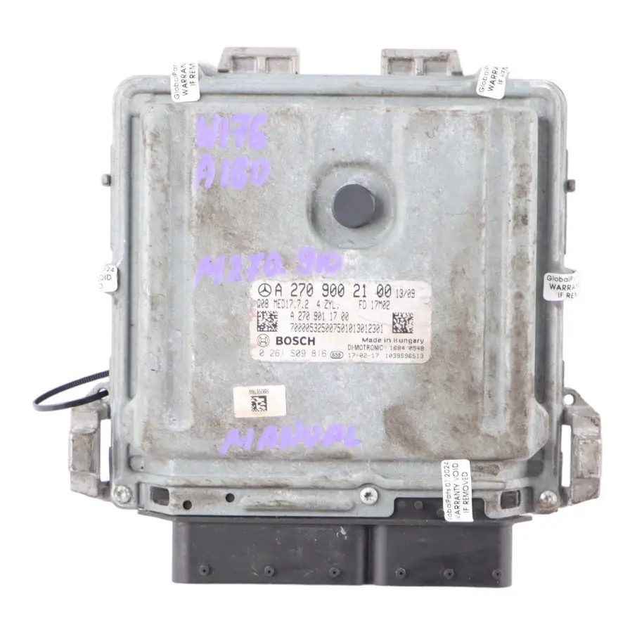 Mercedes W176 A160 W246 270.910 102HP Motor Steuer Gerät A2709002100 Manuelles