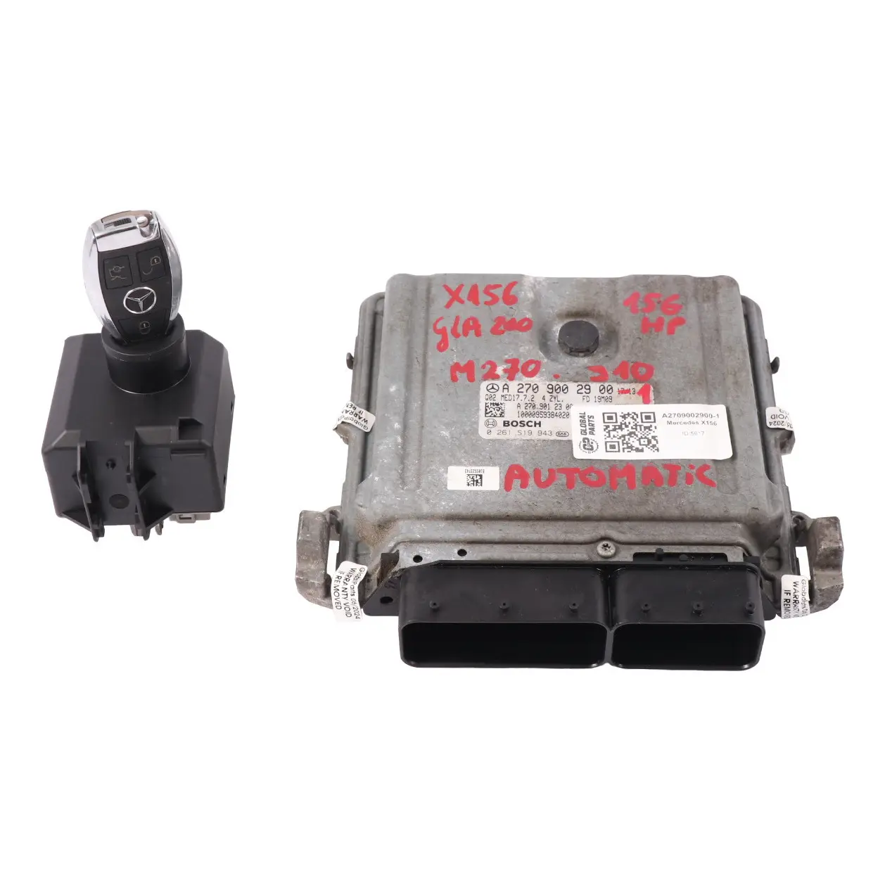 Mercedes X156 GLA200 M270.910 156HP Engine Control Unit ECU Kit A2709002900 Key