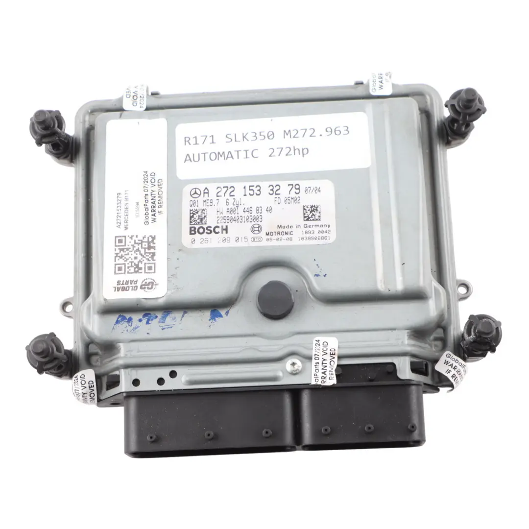 SLK350 Kompressor M272.963 Unidad del Motor ECU para Mercedes R171 con número de pieza A2721533279 Mercedes R171 SLK350 Kompressor M272.963 Unidad del Motor ECU - SKU A2721533279 - Número de pieza A2721533279