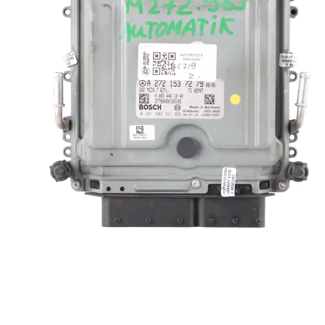 CLS350 CDI M272.985 Engine Unit Module ECU Automatic to Mercedes C219 with Part number A2721537279 Mercedes C219 CLS350 CDI M272.985 Engine Unit Module ECU Automatic - SKU A2721537279 - Part number A2721537279