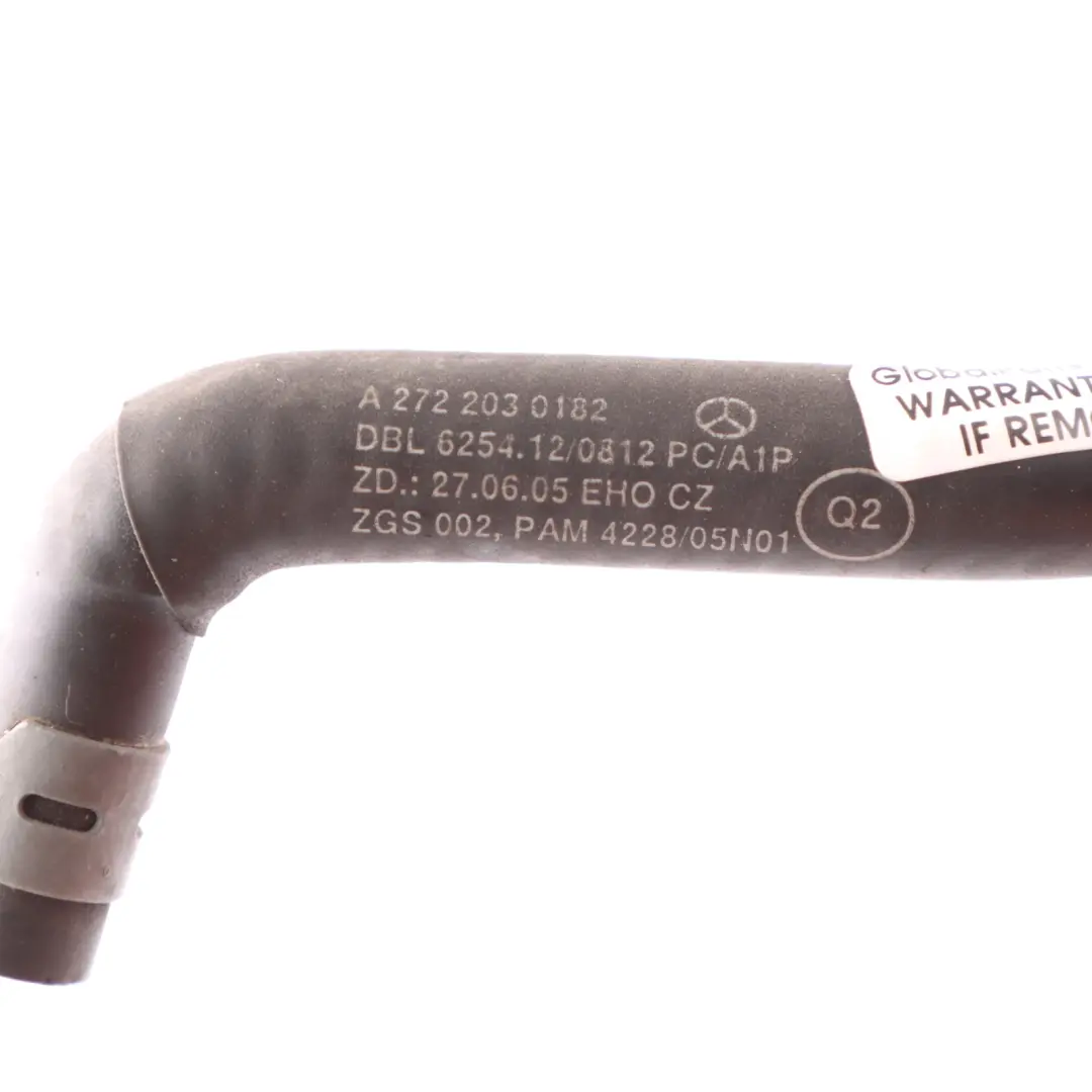 Coolant Cooling Hose Pipe Line M272 Engine to Mercedes W204 W212 with Part number A2722030182 Mercedes W204 W212 Coolant Cooling Hose Pipe Line M272 Engine - SKU A2722030182 - Part number A2722030182