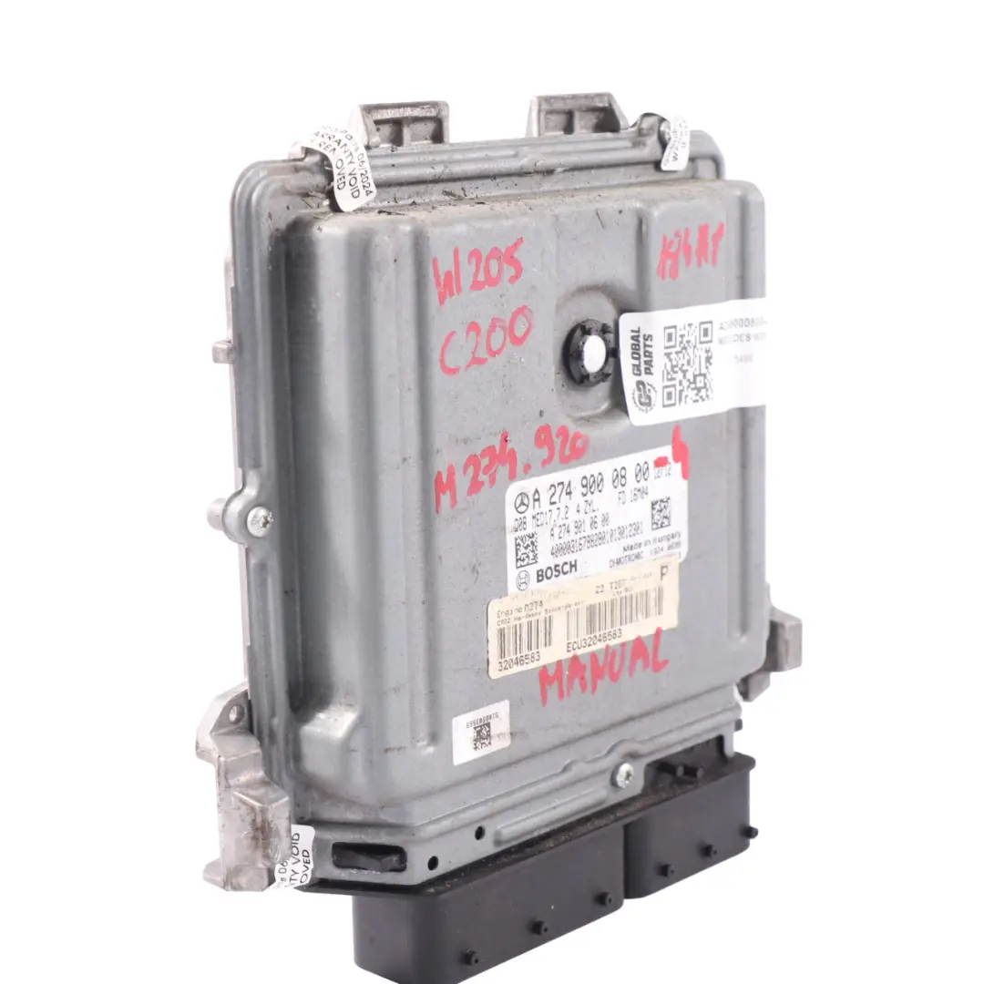 Mercedes W205 C200 274.920 184HP Engine Control Unit ECU Manual - SKU A2749000800-4 - Part number A2749000800