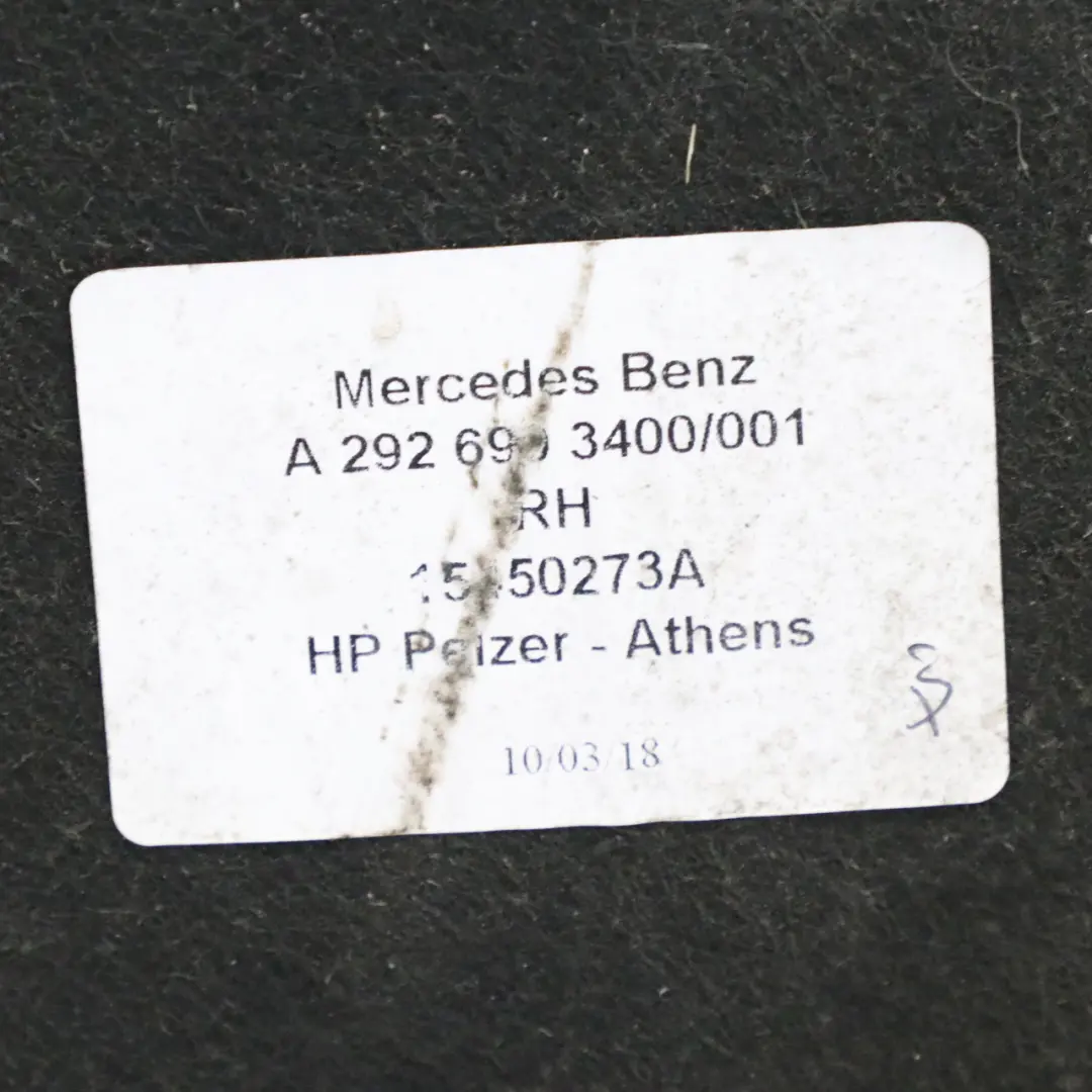 Mercedes GLE C292 Coupe Couvre garde-boue passage roue arrière droit - SKU A2926903400 - Numéro de pièce A2926903400