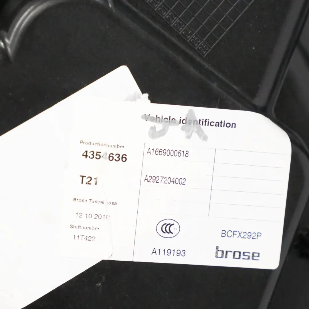 Window Regulator Lifter Panel Front Right O/S to Mercedes GLE C292 with Part number A2927204002 Mercedes GLE C292 Window Regulator Lifter Panel Front Right O/S - SKU A2927204002 - Part number A2927204002