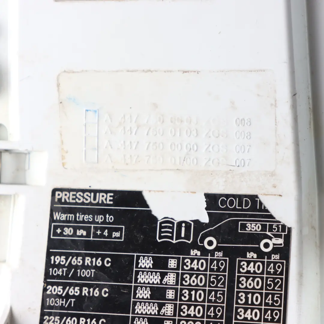 Flap Tank Cap Cover Trim Arctic White - 9147 to Mercedes Vito W447 Fuel with Part number A4477500000 Mercedes Vito W447 Fuel Flap Tank Cap Cover Trim Arctic White - 9147 - SKU A4477500000-ARW1 - Part number A4477500000