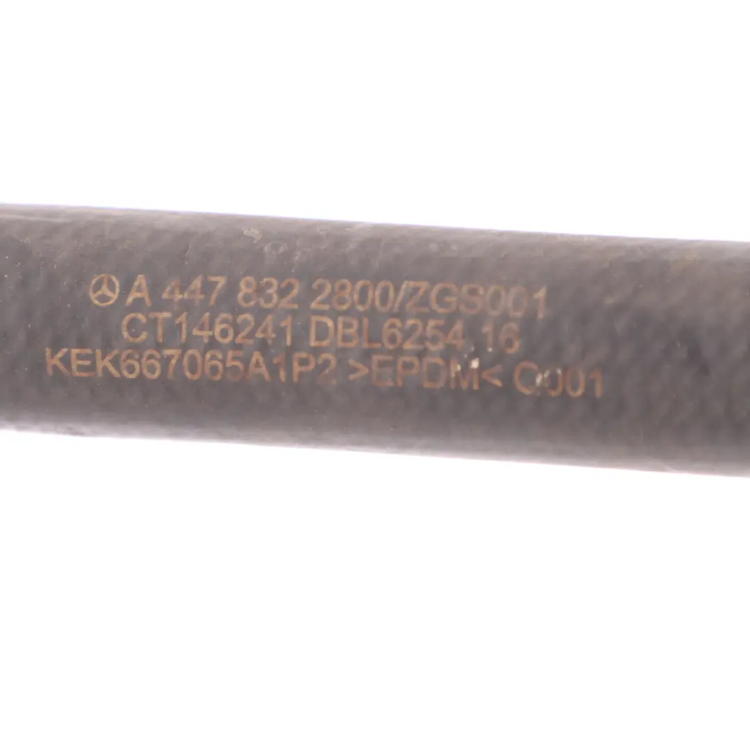 Coolant Water Hose Pipe Line Radiator Cooler OM622 to Mercedes W447 with Part number A4478322800 Mercedes W447 Coolant Water Hose Pipe Line Radiator Cooler OM622 - SKU A4478322800 - Part number A4478322800