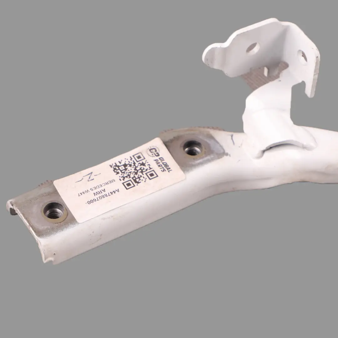 Bonnet Hood Hinge Right O/S Arctic White - 9147 to Mercedes W447 with Part number A4478807600 Mercedes W447 Bonnet Hood Hinge Right O/S Arctic White - 9147 - SKU A4478807600-ARW - Part number A4478807600