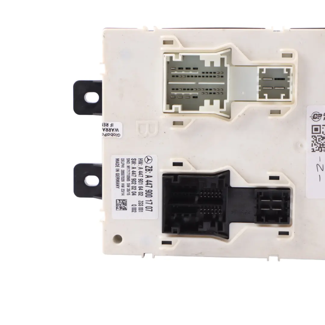 SAM Control Unit Module Fuse Box para Mercedes Vito W447 Comfort con número de pieza A4479001707 Mercedes Vito W447 Comfort SAM Control Unit Module Fuse Box - SKU A4479001707 - Número de pieza A4479001707