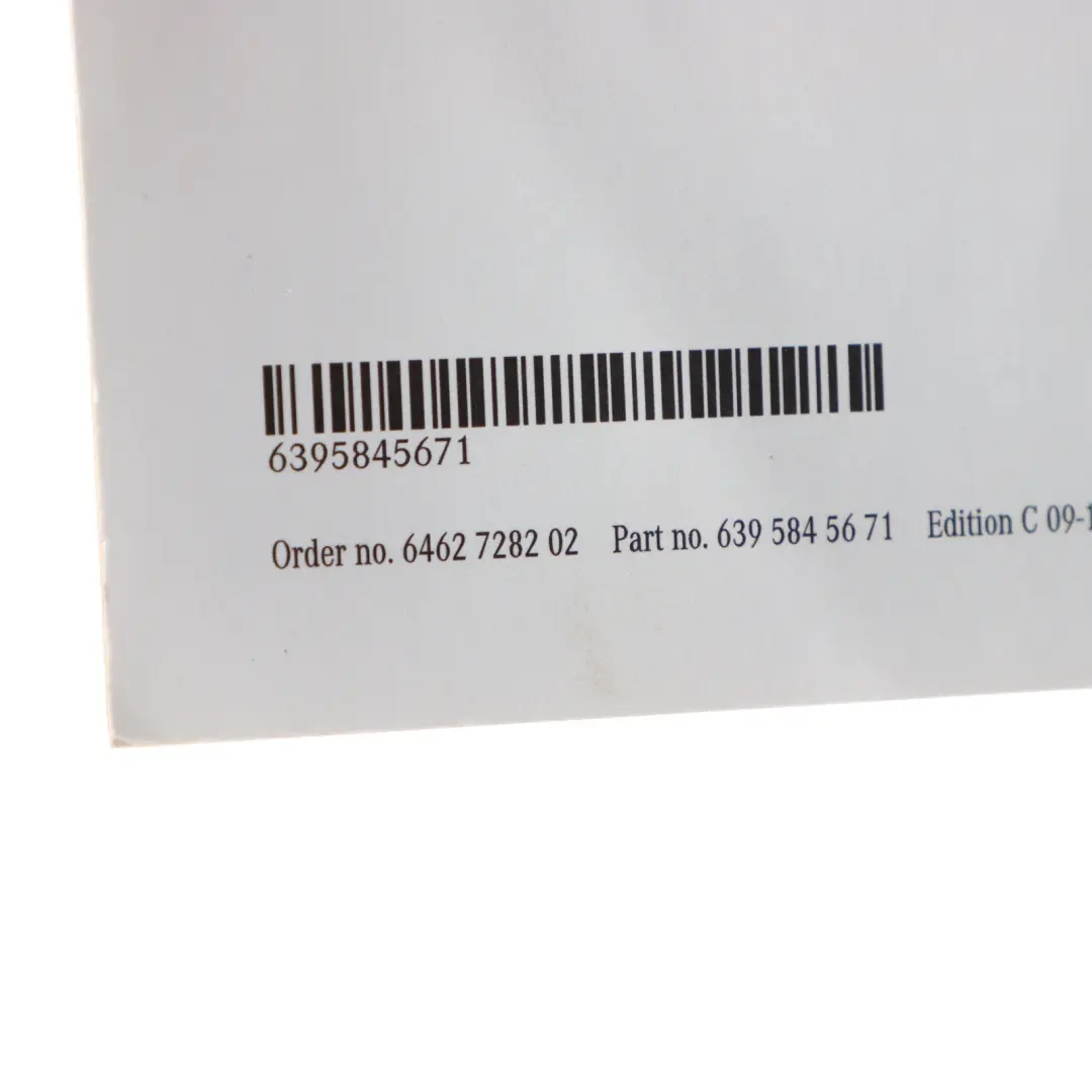 Owner's Handbook Service Booklet Case Pouch Wallet Set to Mercedes Vito W639 with Part number A6395845671 Mercedes Vito W639 Owner's Handbook Service Booklet Case Pouch Wallet Set - SKU A6395845671 - Part number A6395845671