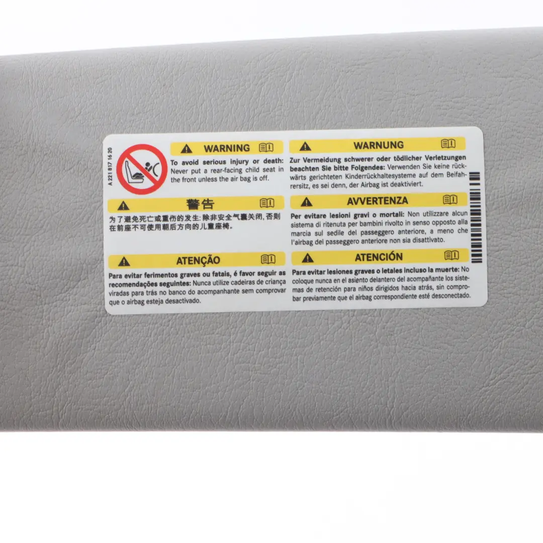 Mercedes Vito W639 Copertura aletta parasole Pannello parasole sinistro Grigio - SKU A6398100010-3 - Numero di parte A6398100010