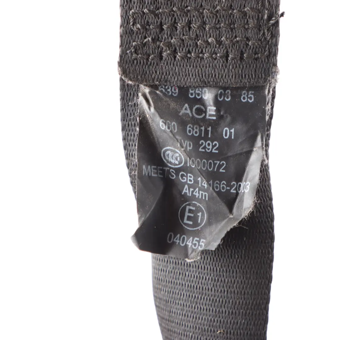 Mercedes W639 Upper Seat Belt Centre Middle Left N/S Seatbelt - SKU A6398600885 - Part number A6398600885