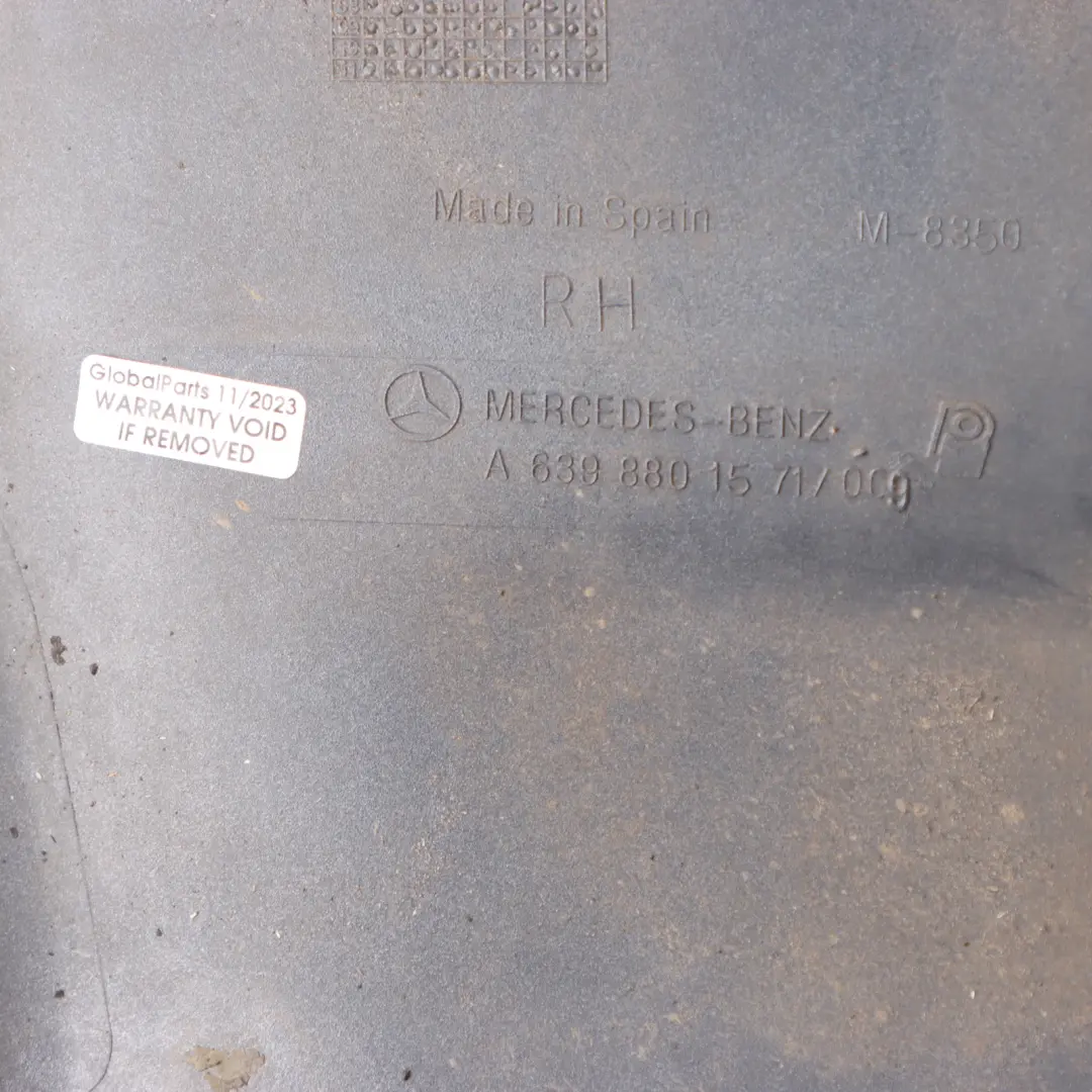 Bumper Right O/S Side Corner Trim Flint Grey - 368 to Mercedes Vito W639 Rear with Part number A6398801571 Mercedes Vito W639 Rear Bumper Right O/S Side Corner Trim Flint Grey - 368 - SKU A6398801571-FLG - Part number A6398801571