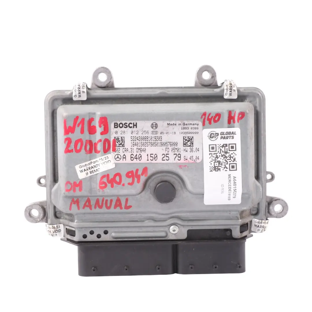 200CDI OM640.941 140HP Modulo Controllo Motore ECU per Mercedes W169 con numero di parte A6401502579 Mercedes W169 200CDI OM640.941 140HP Modulo Controllo Motore ECU - SKU A6401502579 - Numero di parte A6401502579