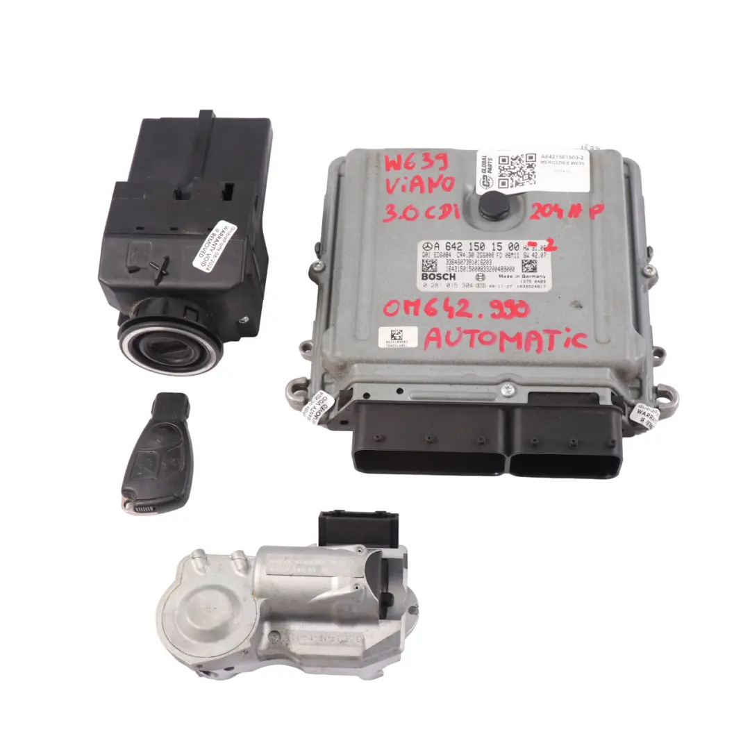 Mercedes W639 3.0CDI OM642.990 Kit ECU l'unité moteur Key Lock - SKU A6421501500-2 - Numéro de pièce A6421501500