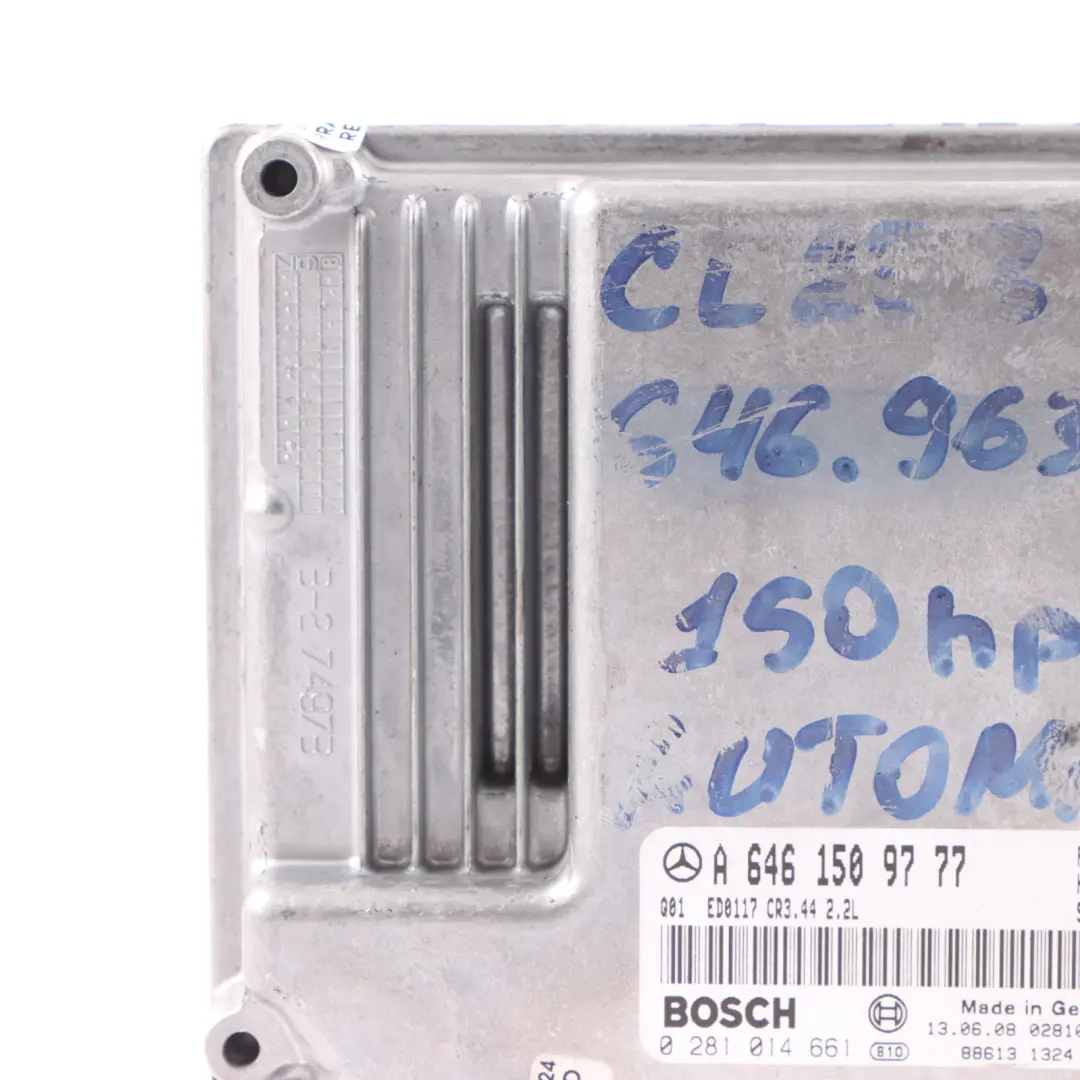 646.963 150HP Engine ECU Unit Automatic to Mercedes CL203 220 CDI with Part number A6461509777 Mercedes CL203 220 CDI 646.963 150HP Engine ECU Unit Automatic - SKU A6461509777 - Part number A6461509777