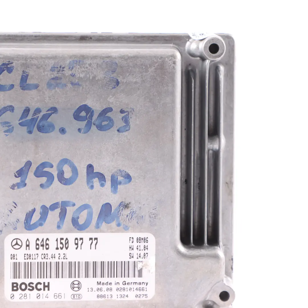 646.963 150HP Engine ECU Unit Automatic to Mercedes CL203 220 CDI with Part number A6461509777 Mercedes CL203 220 CDI 646.963 150HP Engine ECU Unit Automatic - SKU A6461509777 - Part number A6461509777