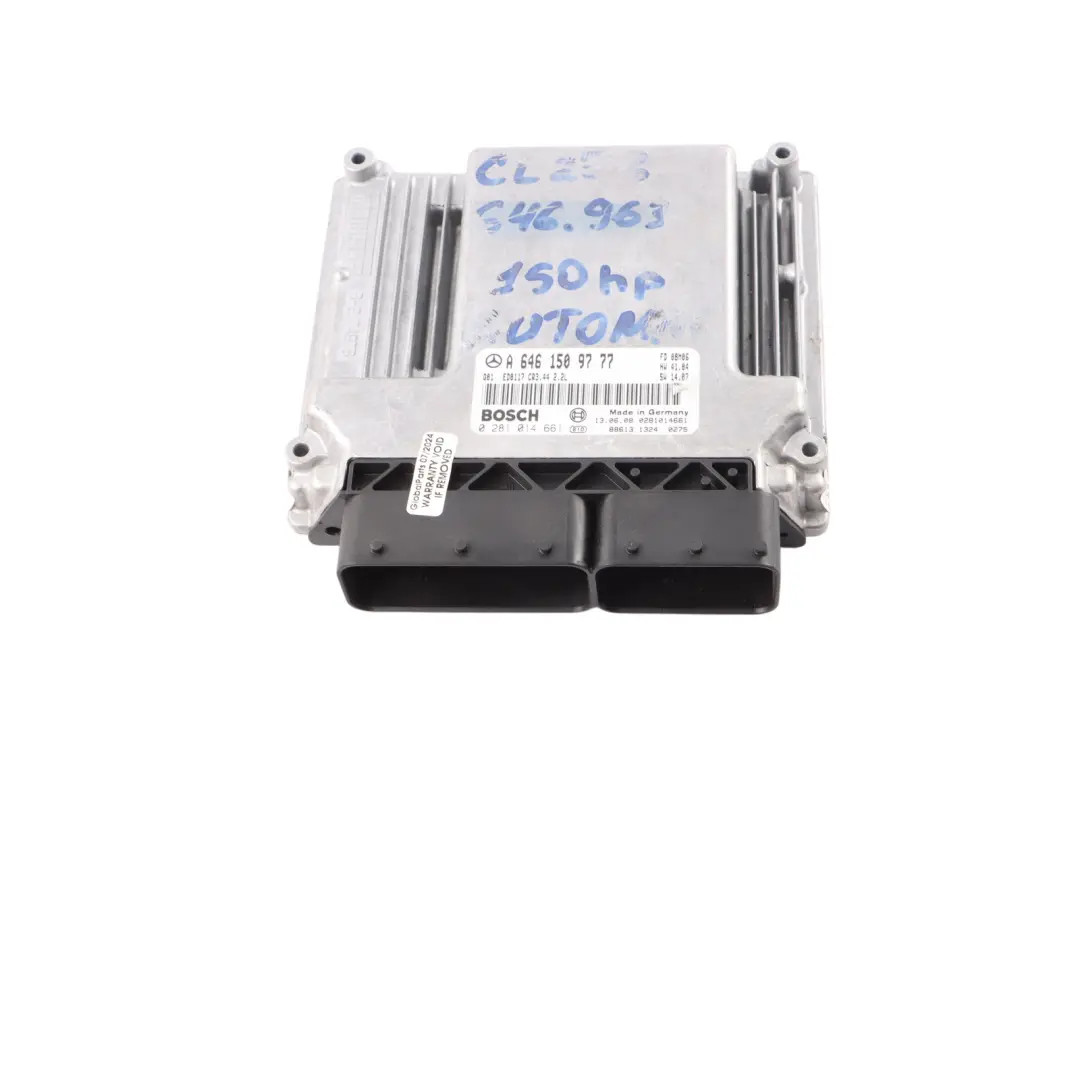 Mercedes CL203 220 CDI 646.963 150HP Engine ECU Unit Automatic - SKU A6461509777 - Part number A6461509777