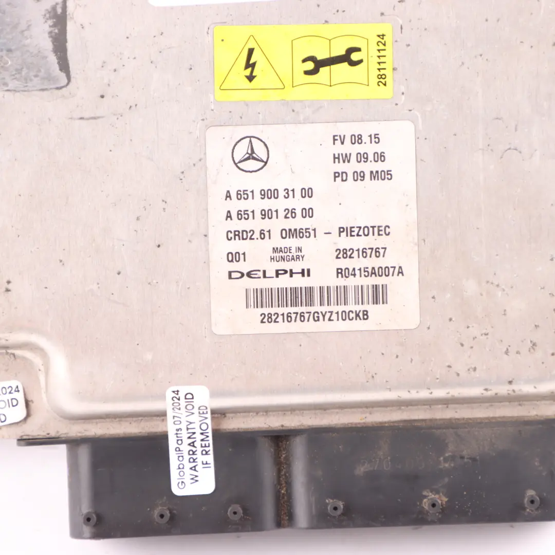 C250 CDI BE OM651.911 Engine Control Unit ECU Kit Key to Mercedes W204 with Part number A6519003100 Mercedes W204 C250 CDI BE OM651.911 Engine Control Unit ECU Kit Key - SKU A6519003100 - Part number A6519003100