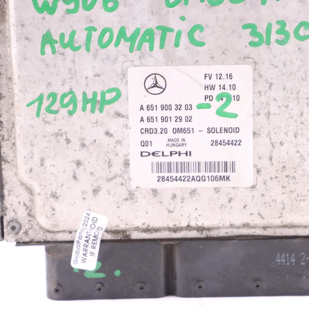 OM651.955 129HP Kit ECU Motor Automático para Mercedes W906 313 CDI con número de pieza A6519003203 Mercedes W906 313 CDI OM651.955 129HP Kit ECU Motor Automático - SKU A6519003203-2 - Número de pieza A6519003203