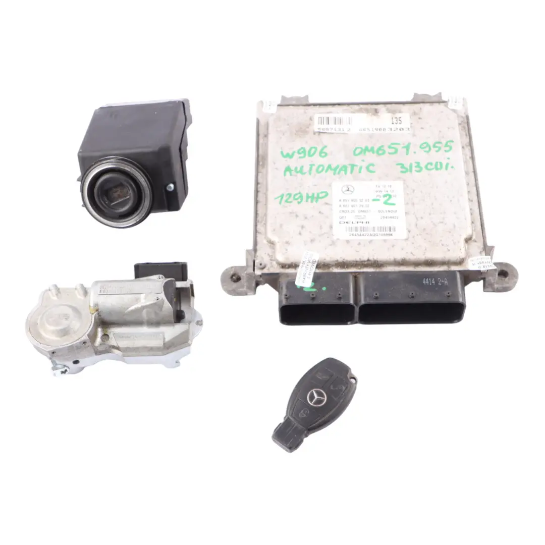 OM651.955 129HP Diesel Engine ECU Kit Key Lock to Mercedes W906 313 CDI with Part number A6519003203 Mercedes W906 313 CDI OM651.955 129HP Diesel Engine ECU Kit Key Lock - SKU A6519003203-2 - Part number A6519003203