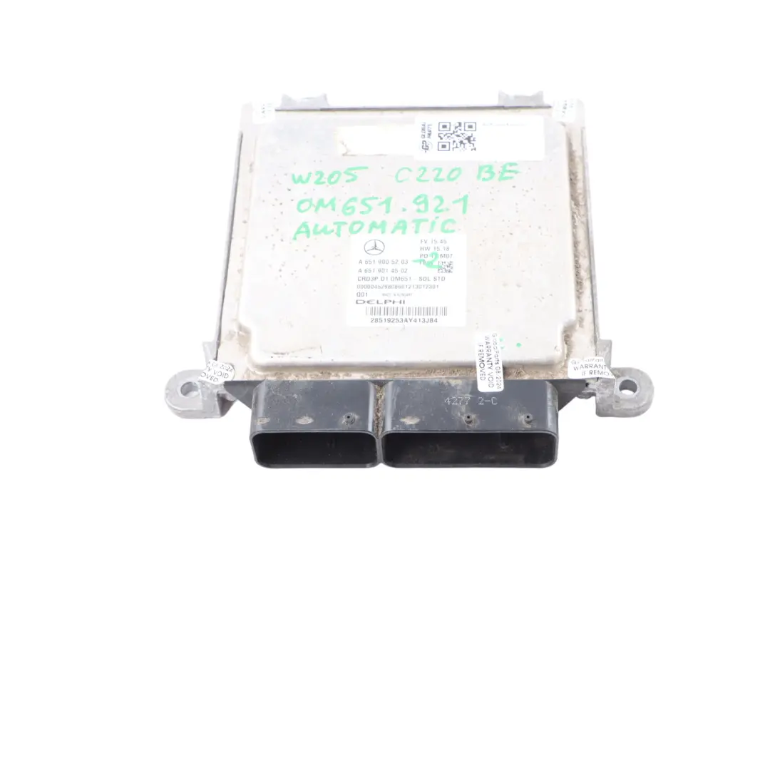 Mercedes W205 C 220d BlueEFFICIENCY 651.921 170HP Engine ECU Unit - SKU A6519005203-2 - Part number A6519005203