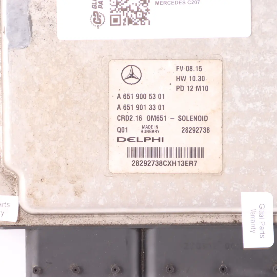 E250 CDI BE OM651.911 Engine Unit Module ECU Automatic to Mercedes C207 with Part number A6519005301 Mercedes C207 E250 CDI BE OM651.911 Engine Unit Module ECU Automatic - SKU A6519005301-10 - Part number A6519005301