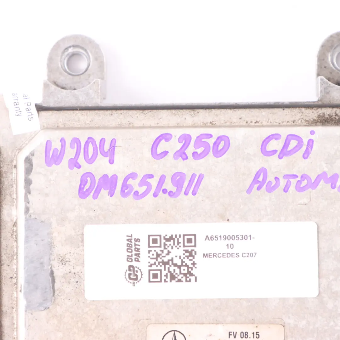 E250 CDI BE OM651.911 Engine Unit Module ECU Automatic to Mercedes C207 with Part number A6519005301 Mercedes C207 E250 CDI BE OM651.911 Engine Unit Module ECU Automatic - SKU A6519005301-10 - Part number A6519005301