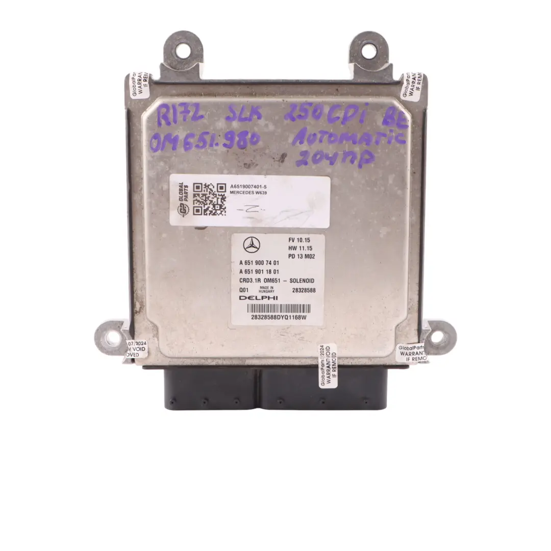 Mercedes SLK R172 250CDI OM651.980 204HP Engine Module ECU Kit Key - SKU A6519007401-5 - Part number A6519007401