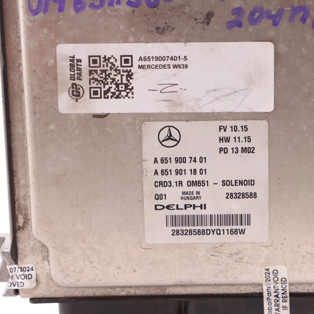 250CDI OM651.980 204HP Engine Module ECU Kit Key to Mercedes SLK R172 with Part number A6519007401 Mercedes SLK R172 250CDI OM651.980 204HP Engine Module ECU Kit Key - SKU A6519007401-5 - Part number A6519007401