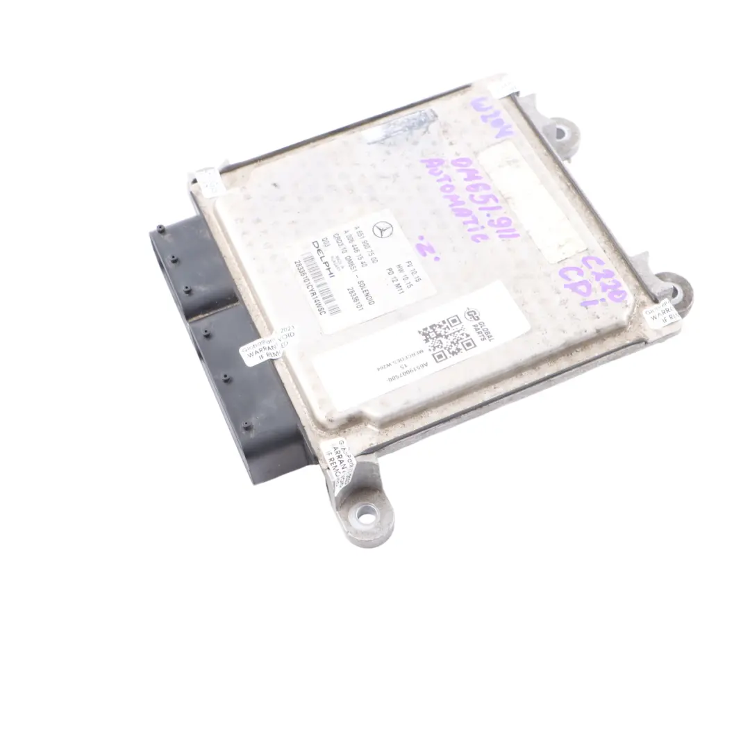 651.911 Unidad control motor ECU Automático para Mercedes W204 C 220 CDI con número de pieza A6519007500 Mercedes W204 C 220 CDI 651.911 Unidad control motor ECU Automático - SKU A6519007500-15 - Número de pieza A6519007500