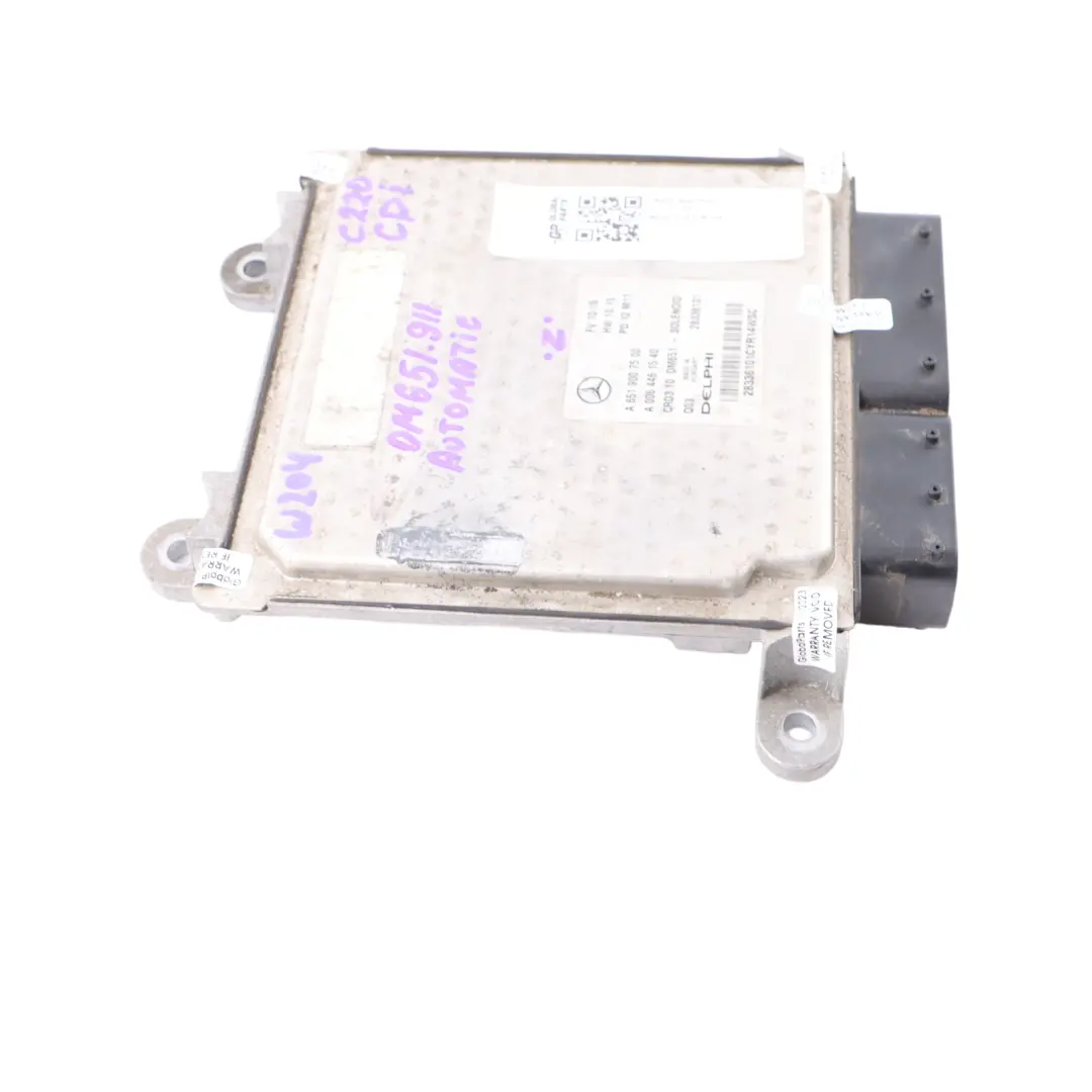 Mercedes W204 C 220 CDI 651.911 Unidad control motor ECU Automático - SKU A6519007500-15 - Número de pieza A6519007500
