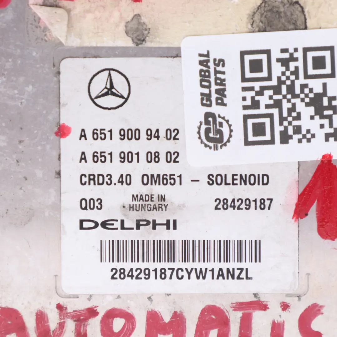 Mercedes W245 B200 CDI Blue Efficiency OM651.901 Unité moteur ECU - SKU A6519009402 - Numéro de pièce A6519009402