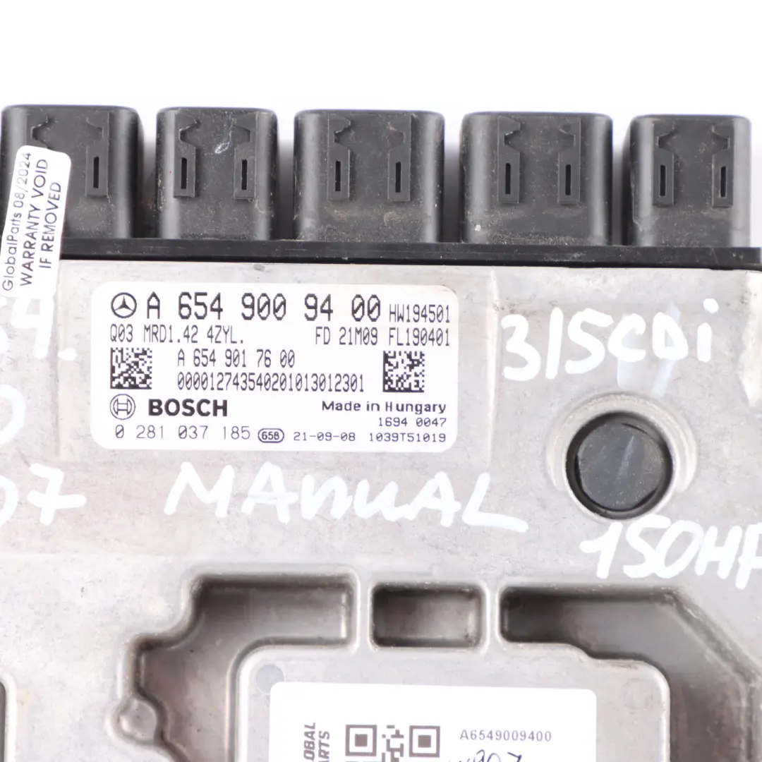 W907 W910 Módulo de Unidad de Control del Motor ECU para Mercedes W447 con número de pieza A6549009400 Mercedes W447 W907 W910 Módulo de Unidad de Control del Motor ECU - SKU A6549009400 - Número de pieza A6549009400