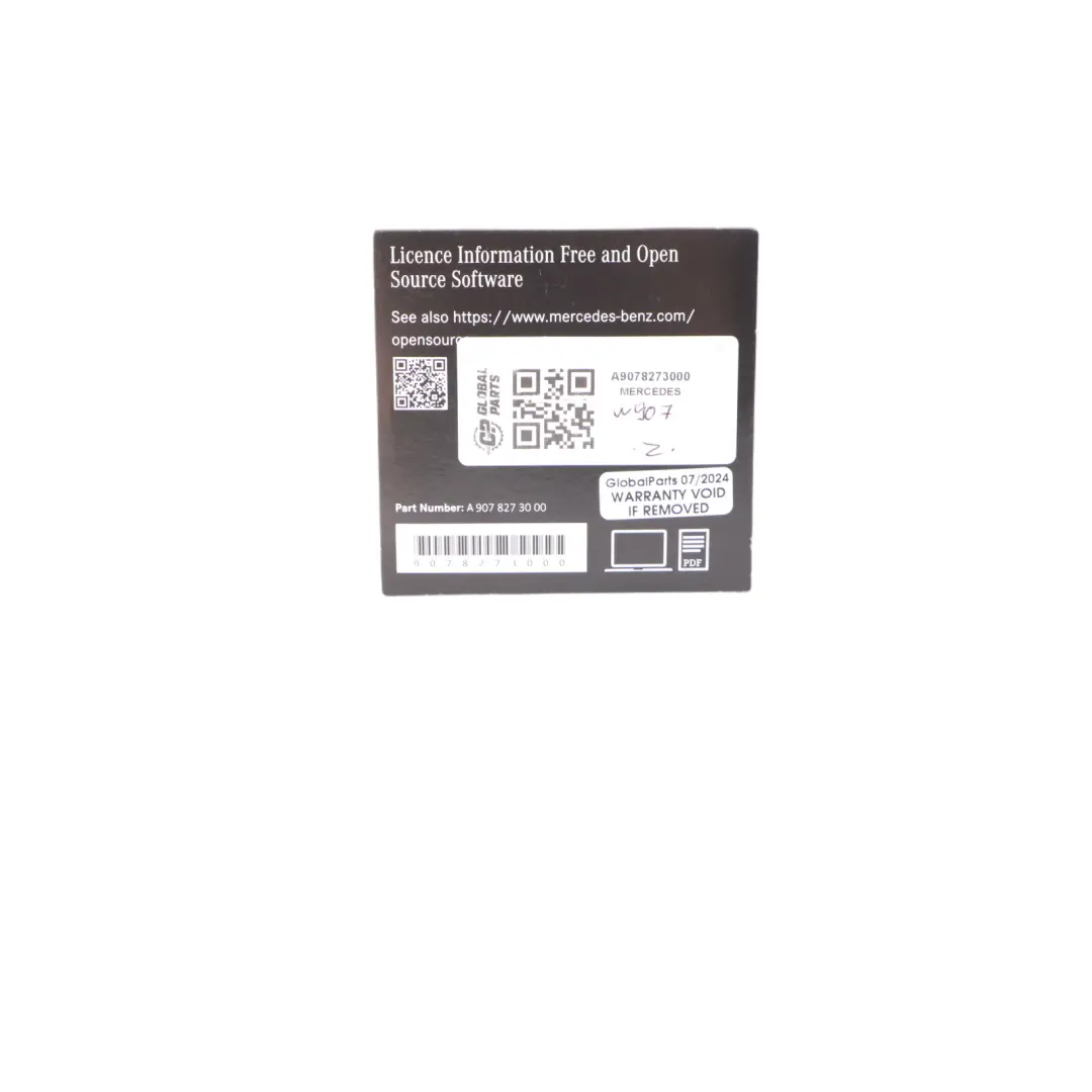 Mercedes Sprinter W907 Open Source Software CD Licence Information - SKU A9078273000 - Numéro de pièce A9078273000