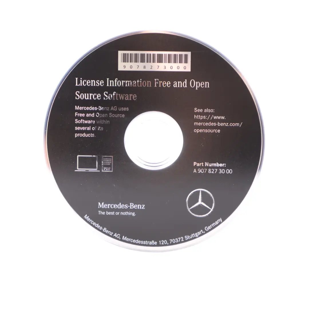 Mercedes Sprinter W907 Open Source Software CD Licence Information - SKU A9078273000 - Numéro de pièce A9078273000